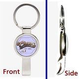 Cheers TV Show Bar Pennant or Keychain silver tone secret bottle opener , Keyrings - n/a, Final Score Products
