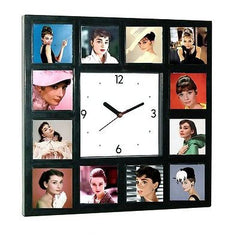 Beautiful faces of Audrey Hepburn Clock with 12 pictures , Watches & Clocks - n/a, Final Score Products