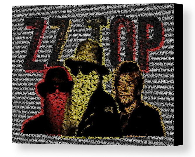 ZZ Top Greatest Hits Song List Incrdible Mosaic Framed Print Limited Edition COA