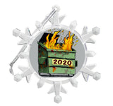 2020 Dumpster Fire Snowflake Multi Blinking Lit Holiday Christmas Tree Ornament