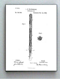 Framed 8.5 X 11 Fountain Pen Office Original Patent Diagram Plans Ready To Hang