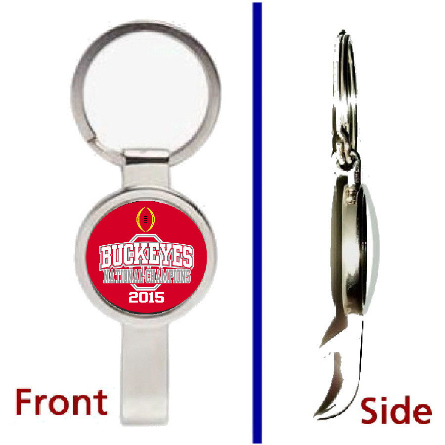 LIMITED EDITION Ohio State Buckeyes 2015 National Football Champs Pennant Keychain secret bottle opener