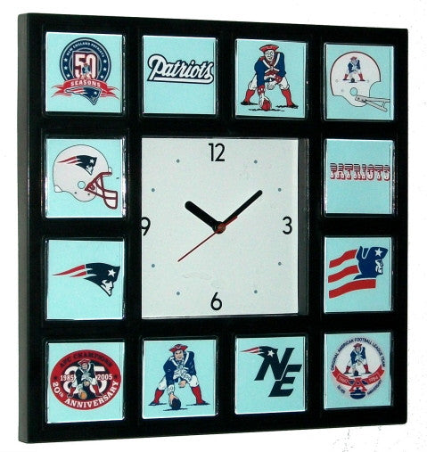 History of New England Patriots retro logo promo wall or desk clock