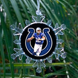 Indianapolis Colts Andrew Luck Snowflake Blinking Light Holiday Holiday Christmas Tree Ornament , Holiday Decor - Final Score Products, Final Score Products
 - 1