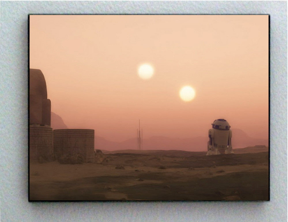 Star Wars R2D2 Sunset on Planet Tatooine Art Print , Posters, Prints & Pictures - Artist Paul Van Scott, Final Score Products