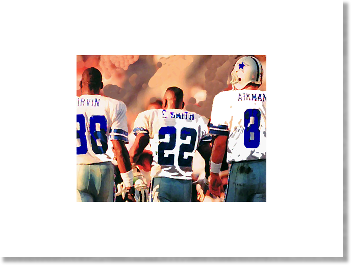 Framed/Unframed Dallas Cowboys Triplets print