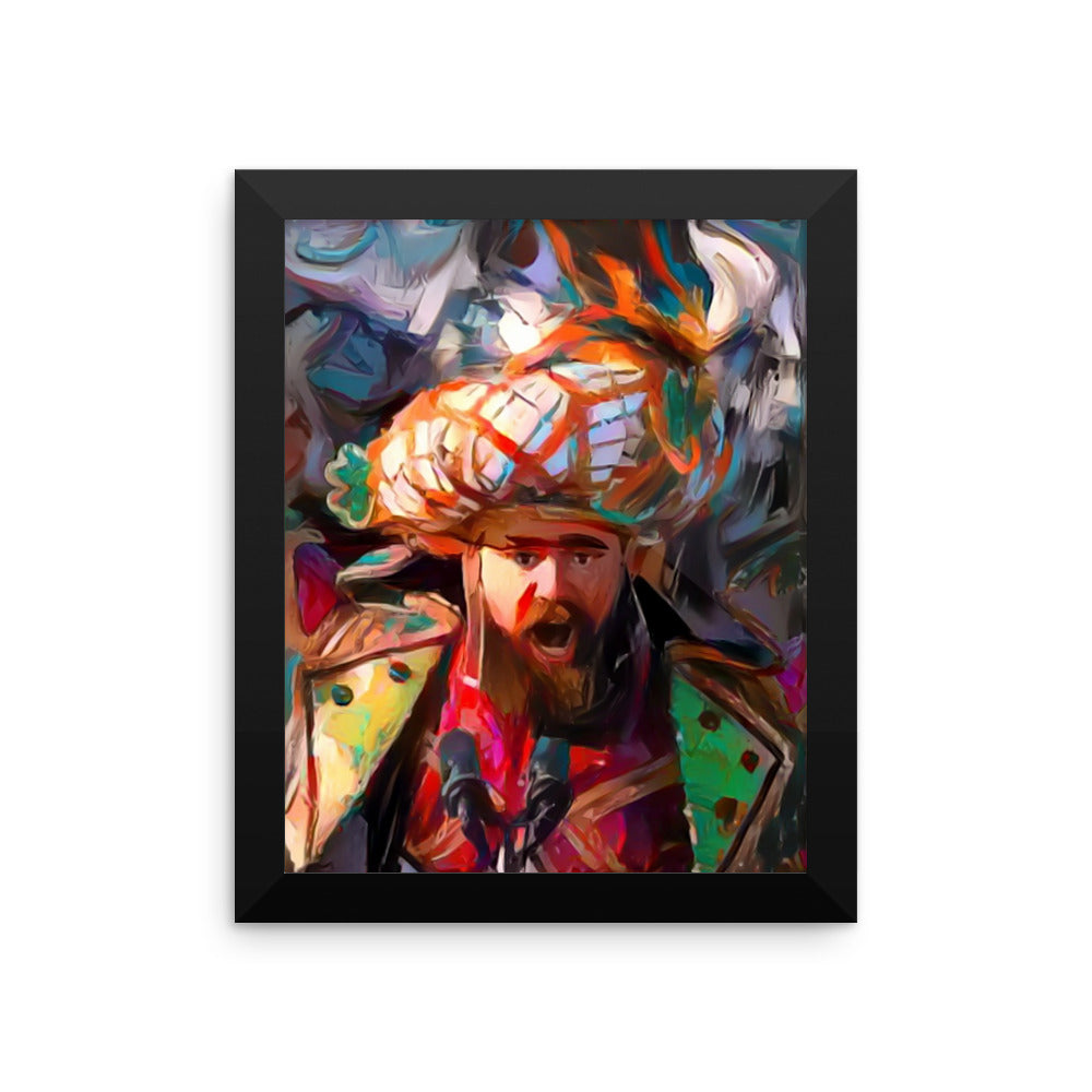 Framed FLY KELCE FLY Philadelphia Eagles Super Bowl 52 Jason Kelce Rant abstract art print (CHOOSE SIZE)