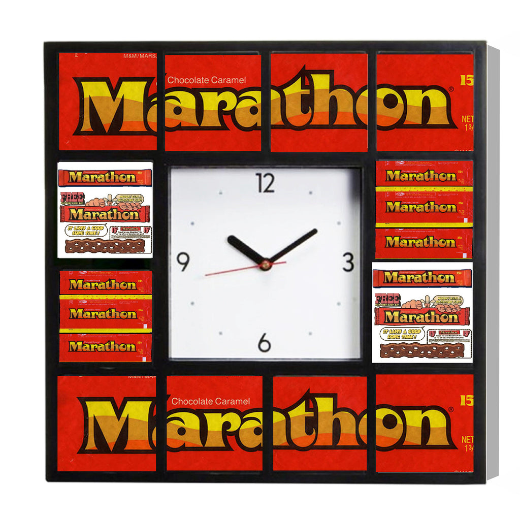 Marathon Candy Bar 1974 Wrapper Style Advertising Diner Clock 10.5"