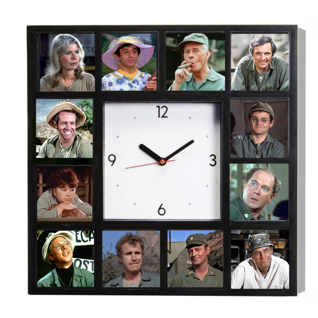 M*A*S*H TV Show Mash Cast Wall Clock Hawkeye Hunnicut Potter Frank Burns Hot Lips Raday Klinger