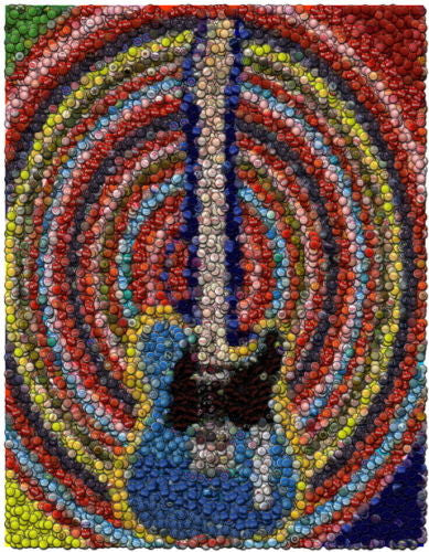 Amazing Electric Guitar Bottlecap mosaic Bar wall print , Electric - n/a, Final Score Products
 - 1