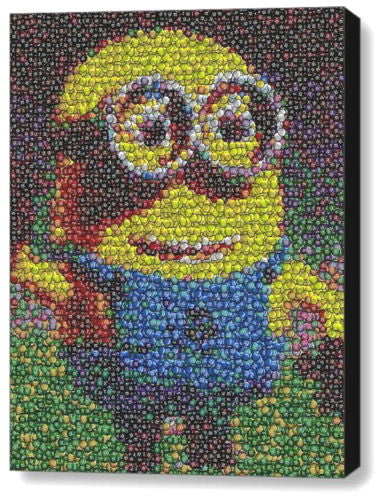 Framed Despicable Me 2 Minion Dave M&Ms Candy incredible Mosaic Print COA