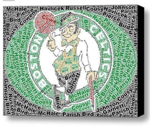 Boston Celtics Greats Mosaic INCREDIBLE Framed 9X11 Limited Edition Art w/COA , Basketball-NBA - n/a, Final Score Products
 - 1