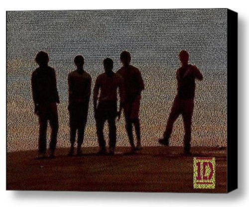 One Direction What Makes You Beautiful lyric Mosaic Framed 9X11 Limited Edition