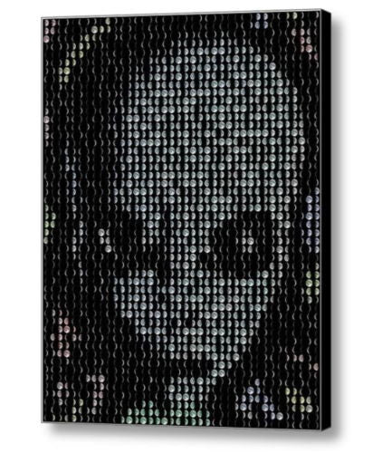 Framed Grey Alien Face Moon Phase Mosaic 9X11 inLimited Edition Art Print w/COA