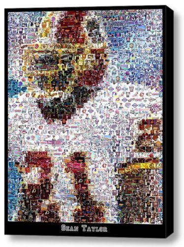 Framed Washington Redskins Sean Taylor Mosaic 9X11 Limited Edition Print w/COA