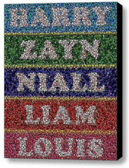 Framed 9X11 inch One Direction Bottle Cap Mosaic Limited Edition Art Print w/COA , Other - n/a, Final Score Products
 - 1