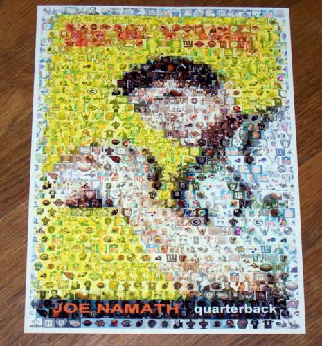 Amazing Joe Namath Jets Rookie Card Montage. 1 of 25