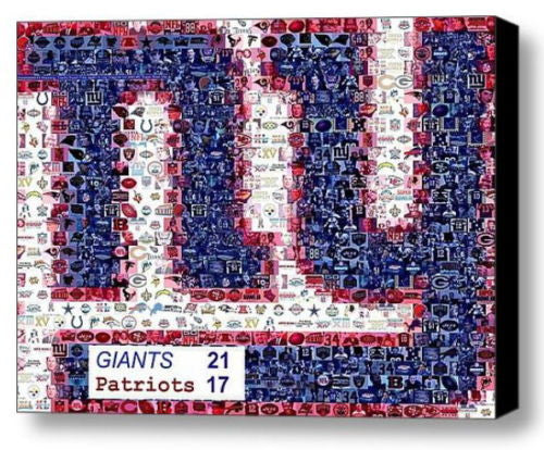 Framed New York Giants Super Bowl XLVI 46 Limited Edition Art Print Mosaic COA