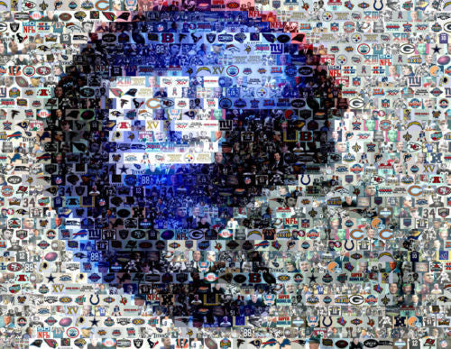 Amazing New York Giants helmet NY Montage LIMITED to 25 , Football-NFL - n/a, Final Score Products
 - 1