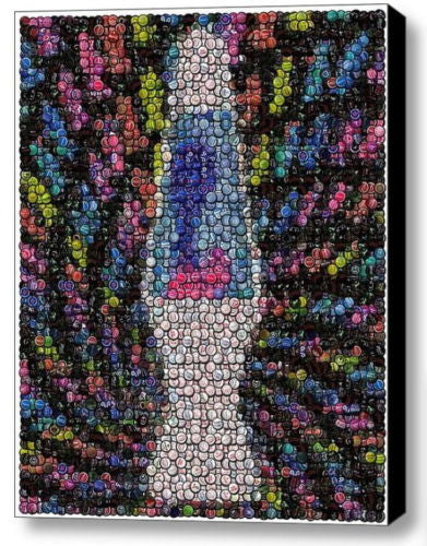 Amazing Framed Lava Lamp Bottlecap mosaic 9X11 print Limited Edition with COA