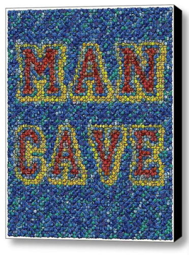 Amazing Man Cave Bar Garage Sign Framed Bottlecap mosaic print Limited Edition