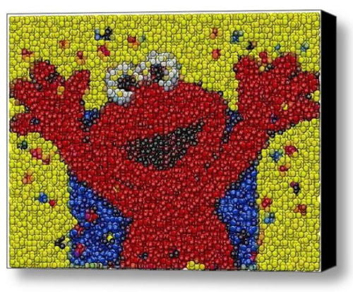 Framed Sesame Street Elmo M&Ms Candy incredible Mosaic Limited Edition Art Print