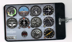Cessna Airplane Cockpit Control Dials Panel Luggage or Book Bag Tag , Private Aircraft - n/a, Final Score Products
 - 1