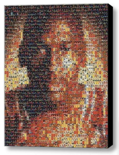 Framed Michael Jordan face/ball Card Mosaic 9X11 Limited Edition Art Print w/COA