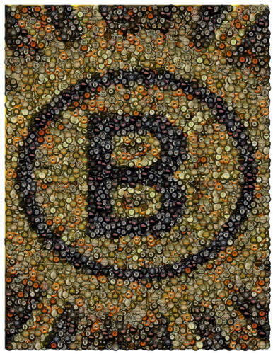 Incredible Boston Bruins Hockey Puck mosaic print