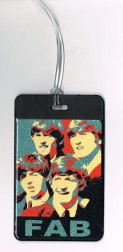 The Beatles Fab Four Luggage or Book Bag Tag