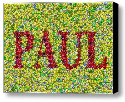 Custom Skittles Candy YOUR NAME Incredible Mosaic 9X12 Framed Print $99 value