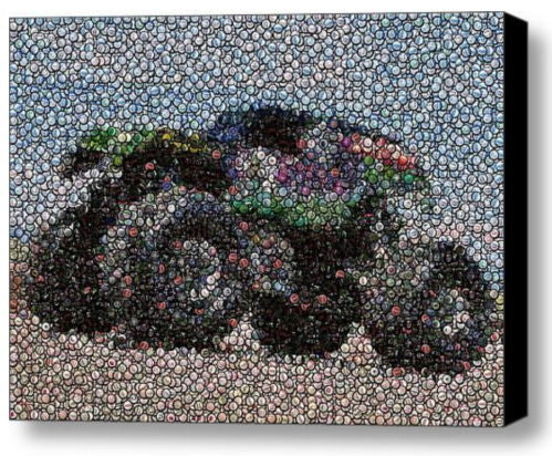 Amazing Framed Grave Digger Monster Truck Bottlecap mosaic print w/COA