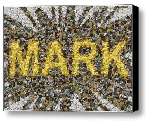 Custom Gold Silver Bronze Coins YOUR NAME Incredible Mosaic Framed Print not $99