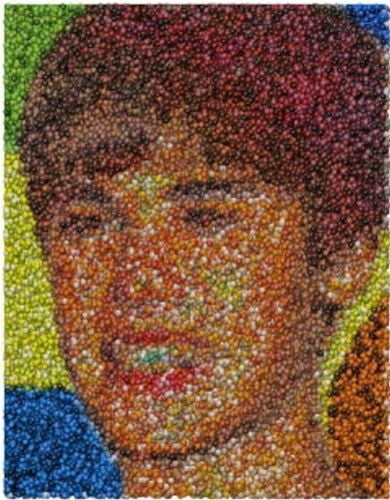 Justin Bieber M&Ms Candy incredible Mosaic candies