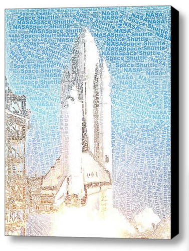 NASA Space Shuttle Word Mosaic INCREDIBLE Framed 9X11 Limited Edition Art w/COA