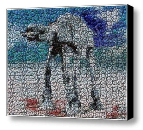 Amazing Framed Star Wars At-At Bottlecap mosaic print