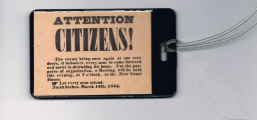 1864 Civil War flyer hand-out Luggage or Book Bag Tag