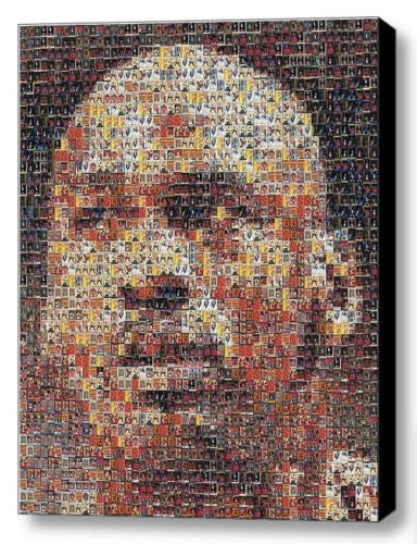 Framed Michael Jordan Game Face Card Mosaic 9X11 Limited Edition Art Print w/COA