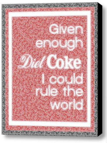 fun Diet Coke Rule The World Mosaic Framed 9X11 Limited Edition Art w/COA