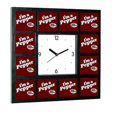 Dr. Pepper I'm a Pepper Clock promo around the Clock with 12 surrounding images