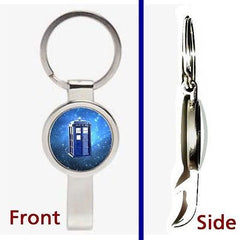 Doctor Dr. Who Tardis Pennant or Keychain silver tone secret bottle opener , Dr. Who - n/a, Final Score Products
