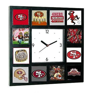 History of San Fransico 49ers logo Clock with 12 pictures
