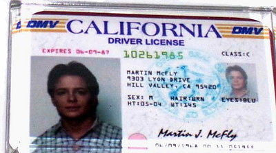 Marty McFly Back To The Future Drivers License Fridge Magnet 2.5 X 3.5 inches , Reproductions - n/a, Final Score Products
