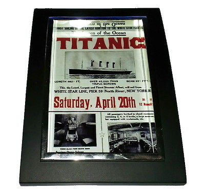Mini Titanic Poster Nice Framed Art Print Display Memorabilia Man Cave , Prints - n/a, Final Score Products
