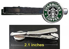 Starbucks Coffee Tie Clip Clasp Bar Slide Silver Metal Shiny , Other - n/a, Final Score Products
