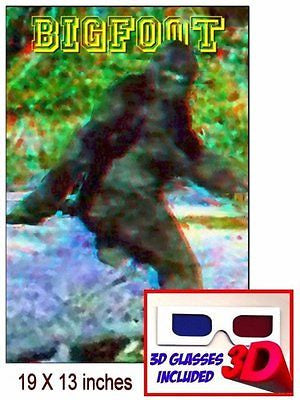 only Bigfoot Yeti Sasquatch 19 X 13  3D Limited Edition Art Print with glasses