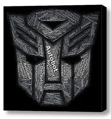 Transformers Autobot Word Mosaic INCREDIBLE Framed 8X8 Limited Edition Art w/COA