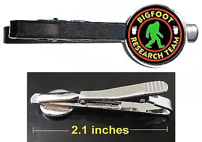Yeti Sasquatch Bigfoot Resarch Team Tie Clip Clasp Bar Slide Silver Metal Shiny