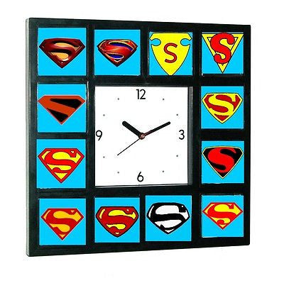 Superman Man of Steel Chest Emblem logo S history Clock