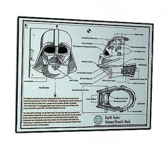 Framed Darth Vader Helmet mask plans diagram Star Wars , Posters, Prints - n/a, Final Score Products
